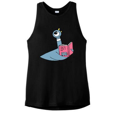 Driven To Read Pigeon Library Reading Books Reader Ladies PosiCharge Tri-Blend Wicking Tank