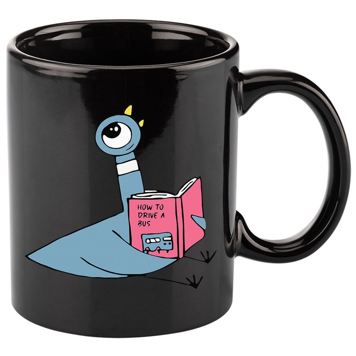 Driven To Read Pigeon Library Reading Books Reader 11oz C Handle Ceramic Mug