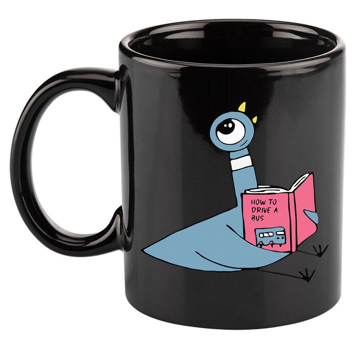 Driven To Read Pigeon Library Reading Books Reader 11oz C Handle Ceramic Mug
