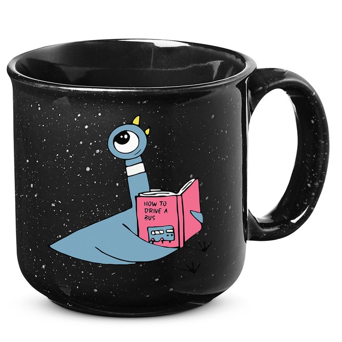 Driven To Read Pigeon Library Reading Books Reader 15oz Campfire Ceramic Mug