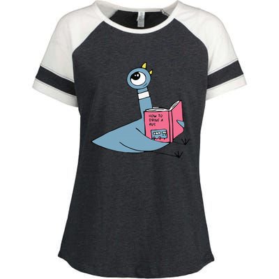 Driven To Read Pigeon Library Reading Books Reader Enza Ladies Jersey Colorblock Tee