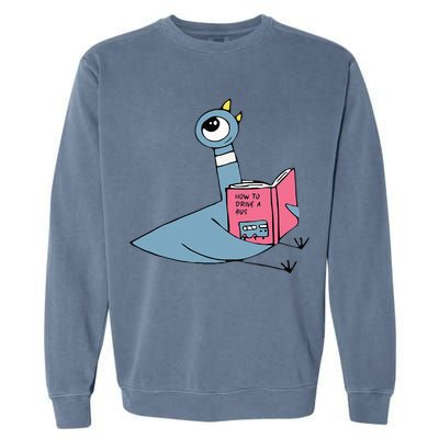 Driven To Read Pigeon Library Reading Books Reader Garment-Dyed Sweatshirt