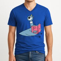 Driven To Read Pigeon Library Reading Books Reader V-Neck T-Shirt