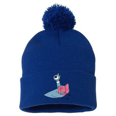 Driven To Read Pigeon Library Reading Books Reader Pom Pom 12in Knit Beanie