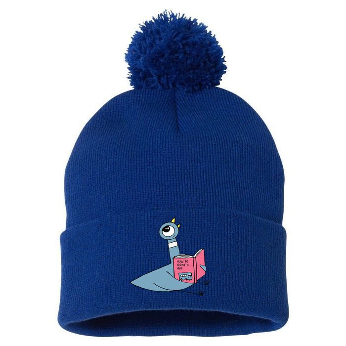 Driven To Read Pigeon Library Reading Books Reader Pom Pom 12in Knit Beanie