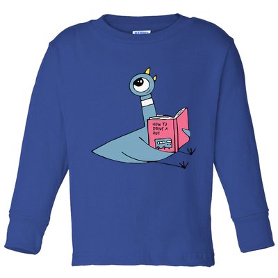 Driven To Read Pigeon Library Reading Books Reader Toddler Long Sleeve Shirt