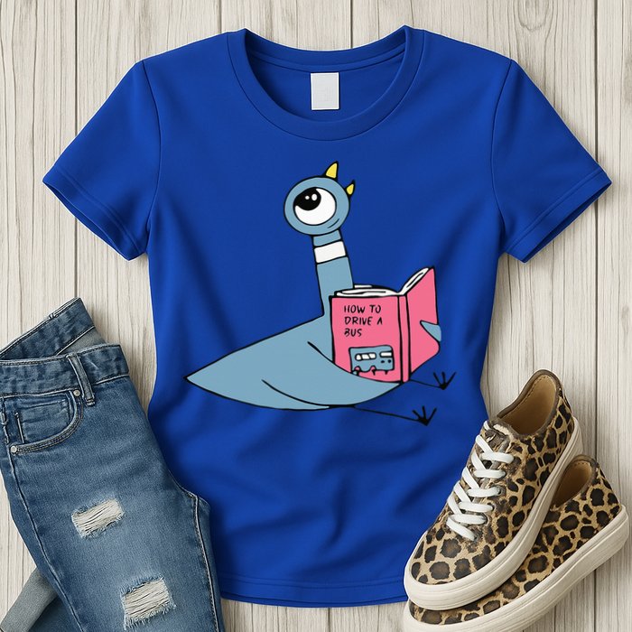 Driven To Read Pigeon Library Reading Books Reader Womens T-Shirt