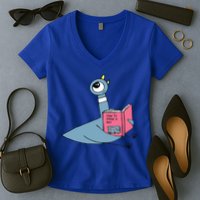 Driven To Read Pigeon Library Reading Books Reader Women's V-Neck T-Shirt