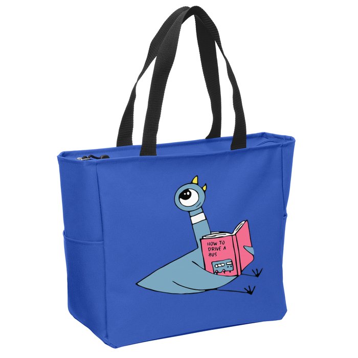 Driven To Read Pigeon Library Reading Books Reader Zip Tote Bag