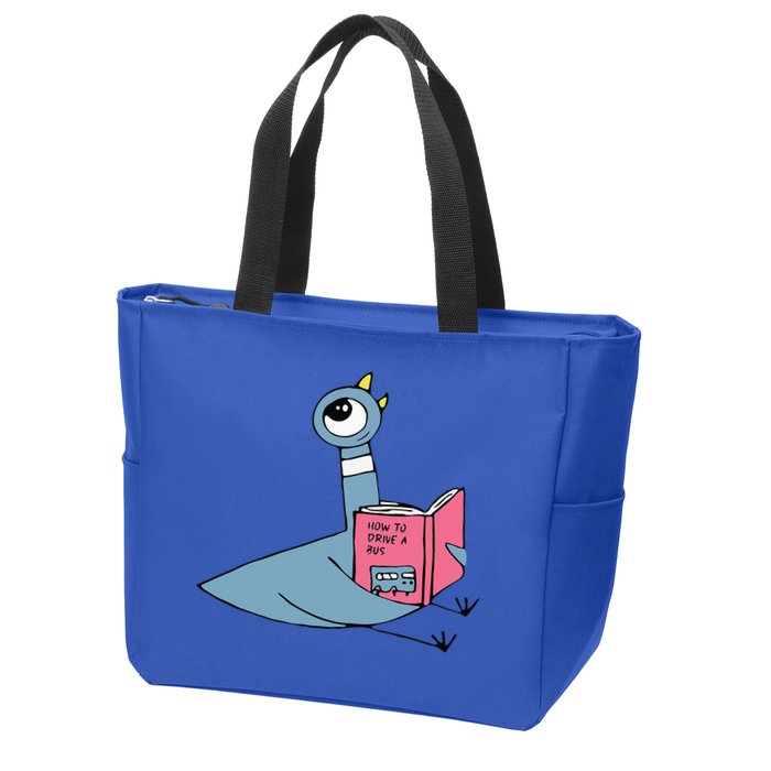 Driven To Read Pigeon Library Reading Books Reader Zip Tote Bag