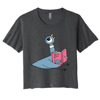 Driven To Read Pigeon Library Reading Books Reader Women's Crop Top Tee