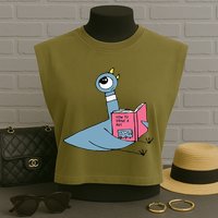 Driven To Read Pigeon Library Reading Books Reader Garment-Dyed Women's Muscle Tee