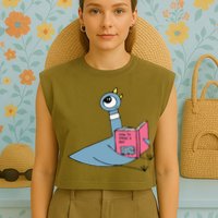 Driven To Read Pigeon Library Reading Books Reader Garment-Dyed Women's Muscle Tee