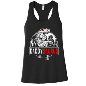 Daddysaurus T Rex Dinosaur Funny DaddySaurus Family Matching Women's Racerback Tank