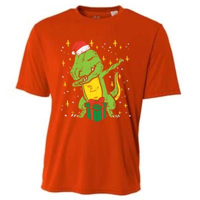 Dabbing T Rex Dinosaur Xmas Toddler Boys Christmas Dino Cute Gift Cooling Performance Crew T-Shirt