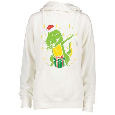 Dabbing T Rex Dinosaur Xmas Toddler Boys Christmas Dino Cute Gift Womens Funnel Neck Pullover Hood