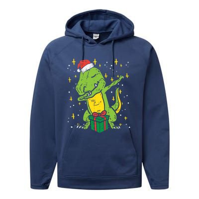 Dabbing T Rex Dinosaur Xmas Toddler Boys Christmas Dino Cute Gift Performance Fleece Hoodie