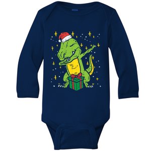 Dabbing T Rex Dinosaur Xmas Toddler Boys Christmas Dino Cute Gift Baby Long Sleeve Bodysuit