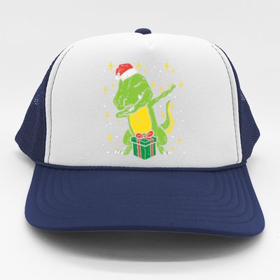 Dabbing T Rex Dinosaur Xmas Toddler Boys Christmas Dino Cute Gift Trucker Hat