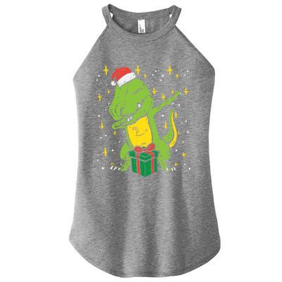 Dabbing T Rex Dinosaur Xmas Toddler Boys Christmas Dino Cute Gift Women’s Perfect Tri Rocker Tank