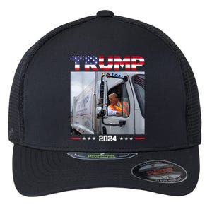 Donald Trump Rides Garbage Truck Garbage Truck Trump 2024 Flexfit Unipanel Trucker Cap