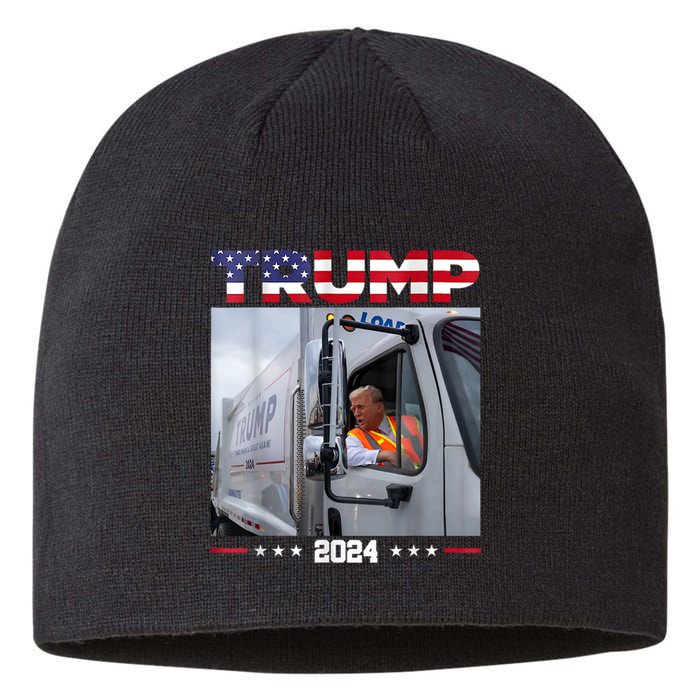 Donald Trump Rides Garbage Truck Garbage Truck Trump 2024 Sustainable Beanie