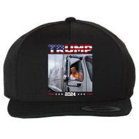 Donald Trump Rides Garbage Truck Garbage Truck Trump 2024 Wool Snapback Cap