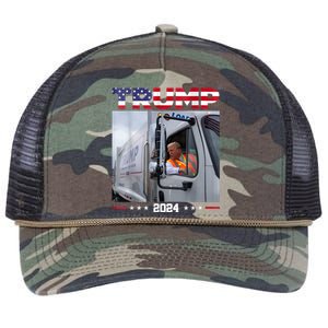 Donald Trump Rides Garbage Truck Garbage Truck Trump 2024 Retro Rope Trucker Hat Cap