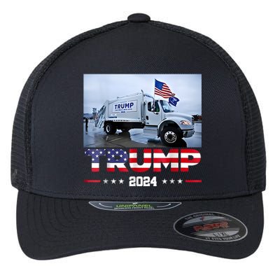 Donald Trump Rides Garbage Truck Garbage Truck Trump 2024 Flexfit Unipanel Trucker Cap