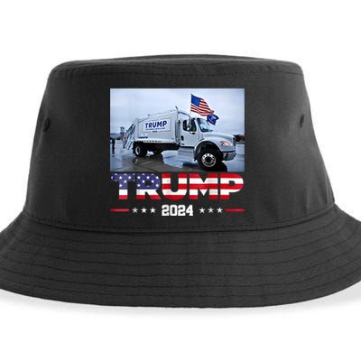 Donald Trump Rides Garbage Truck Garbage Truck Trump 2024 Sustainable Bucket Hat