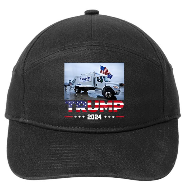 Donald Trump Rides Garbage Truck Garbage Truck Trump 2024 7-Panel Snapback Hat