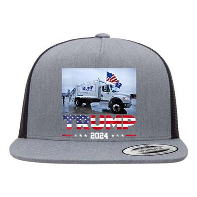 Donald Trump Rides Garbage Truck Garbage Truck Trump 2024 Flat Bill Trucker Hat