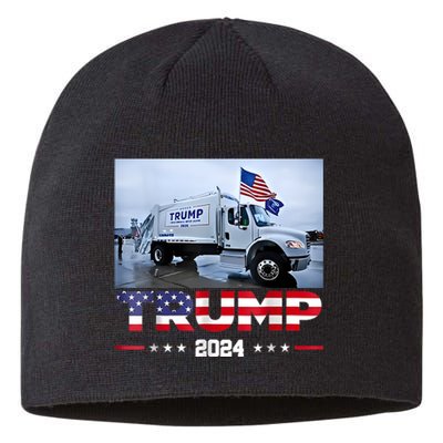 Donald Trump Rides Garbage Truck Garbage Truck Trump 2024 Sustainable Beanie