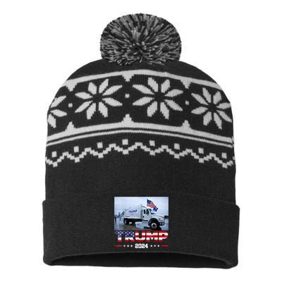 Donald Trump Rides Garbage Truck Garbage Truck Trump 2024 USA-Made Snowflake Beanie