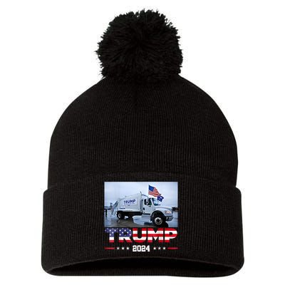 Donald Trump Rides Garbage Truck Garbage Truck Trump 2024 Pom Pom 12in Knit Beanie