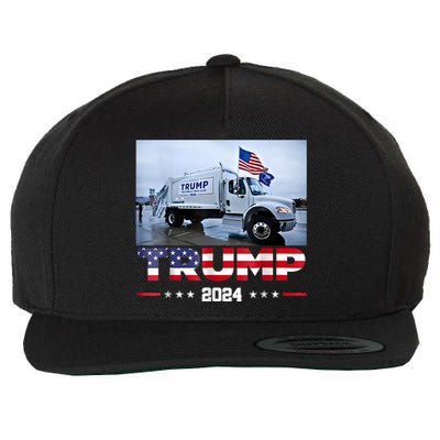 Donald Trump Rides Garbage Truck Garbage Truck Trump 2024 Wool Snapback Cap