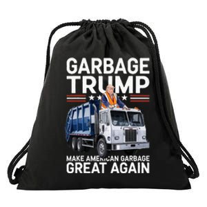 Donald Trump Rides In Garbage Truck Drawstring Bag