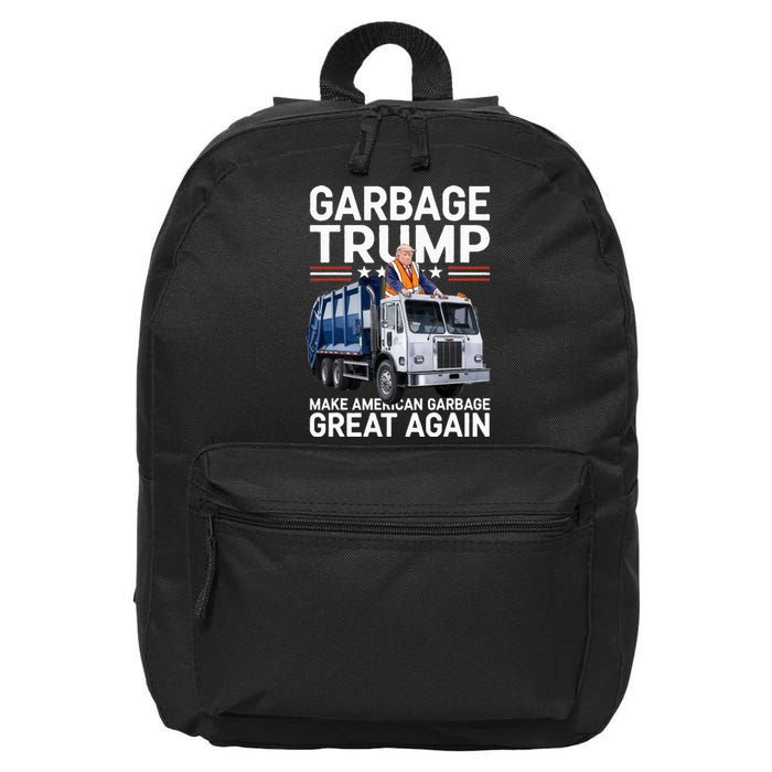 Donald Trump Rides In Garbage Truck 16 in Basic Backpack