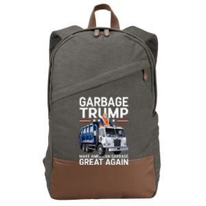 Donald Trump Rides In Garbage Truck Cotton Canvas Backpack