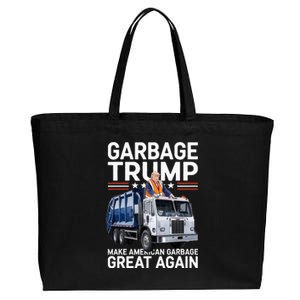 Donald Trump Rides In Garbage Truck Cotton Canvas Jumbo Tote