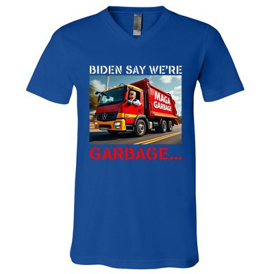 Donald Trump Rides In Garbage Truck V-Neck T-Shirt