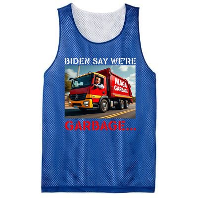 Donald Trump Rides In Garbage Truck Mesh Reversible Basketball Jersey Tank