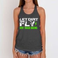 Dirt Track Racing Quotes Sprint Car Rally Dirt Bike Racing Women's Knotted Racerback Tank