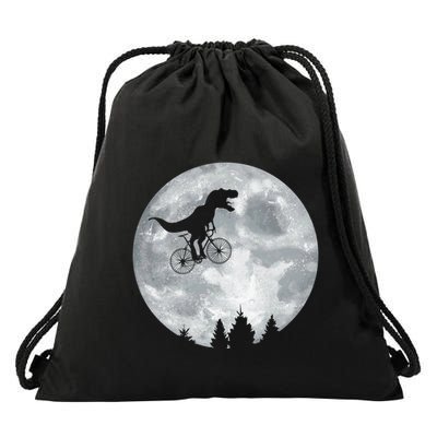 Dino Trex Riding Moon Bike Halloween Lunar Cycling Great Gift Drawstring Bag