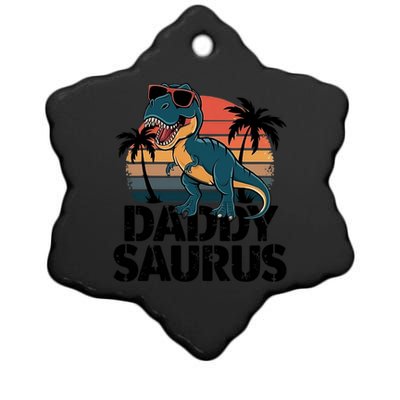 Daddysaurus T Rex Dinosaur Daddy Mommy Family Matching Gift Ceramic Star Ornament