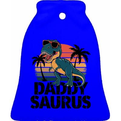 Daddysaurus T Rex Dinosaur Daddy Mommy Family Matching Gift Ceramic Bell Ornament