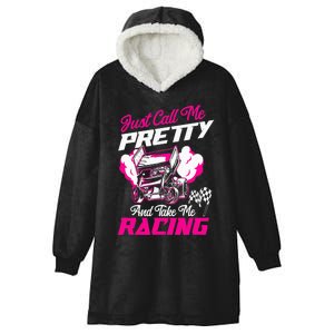 Dirt Track Racing Race Sprint Car Girlfriend Girl Grandma Hooded Wearable Blanket