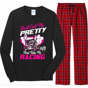 Dirt Track Racing Race Sprint Car Girlfriend Girl Grandma Long Sleeve Pajama Set