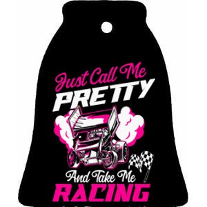 Dirt Track Racing Race Sprint Car Girlfriend Girl Grandma Ceramic Bell Ornament