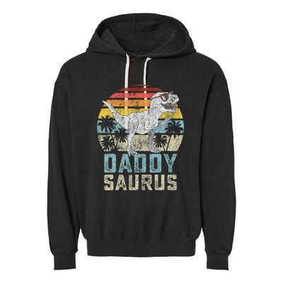 Daddysaurus T Rex Dinosaur Daddy Saurus Family Matching Garment-Dyed Fleece Hoodie